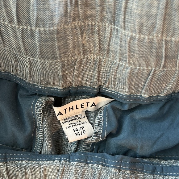 Athleta chambray colored linen pants. Size 14p - Picture 3 of 3